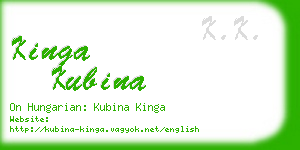 kinga kubina business card